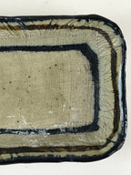 Japanese Ceramic Small Plate Vtg Pottery Yakimono Rectangle Brown Kozara PY268
