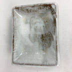 Japanese Ceramic Small Plate Vtg Rectangle Shape Pottery White Glaze Kozara PP64