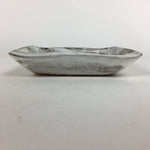 Japanese Ceramic Small Plate Vtg Rectangle Shape Pottery White Glaze Kozara PP64