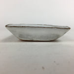 Japanese Ceramic Small Plate Vtg Rectangle Shape Pottery White Glaze Kozara PP64