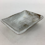 Japanese Ceramic Small Plate Vtg Rectangle Shape Pottery White Glaze Kozara PP64