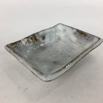Japanese Ceramic Small Plate Vtg Rectangle Shape Pottery White Glaze Kozara PP64