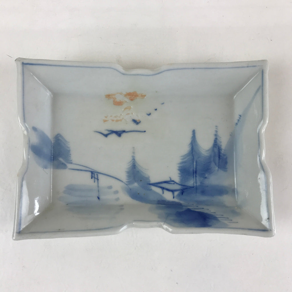 Japanese Ceramic Small Plate Vtg Rectangle Shape Pottery Yakimono Kozara PY265