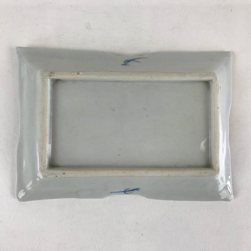 Japanese Ceramic Small Plate Vtg Rectangle Shape Pottery Yakimono Kozara PY265