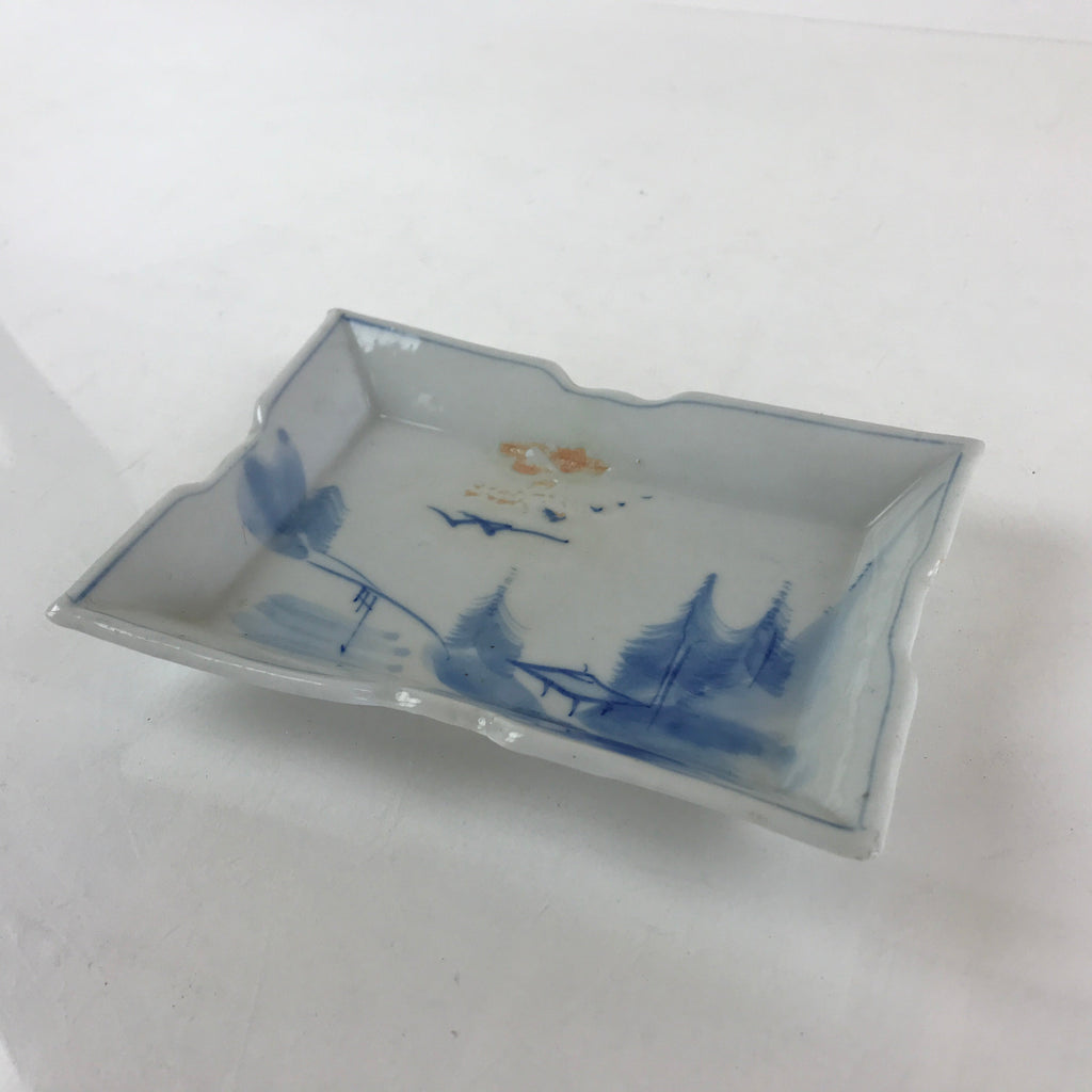 Japanese Ceramic Small Plate Vtg Rectangle Shape Pottery Yakimono Kozara PY265