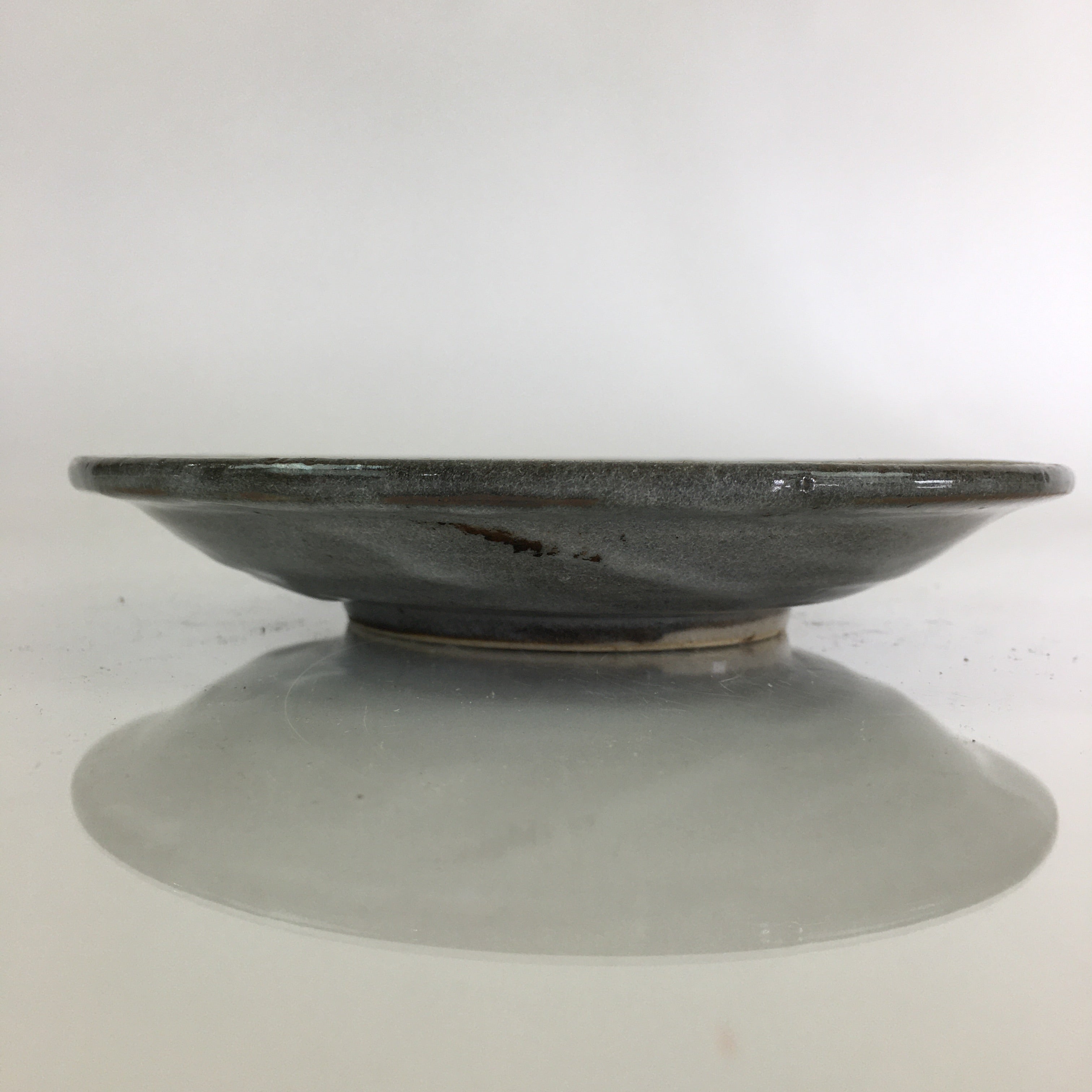 Japanese Ceramic Small Plate Vtg Round Pottery Yakimono Gray Kozara PY102