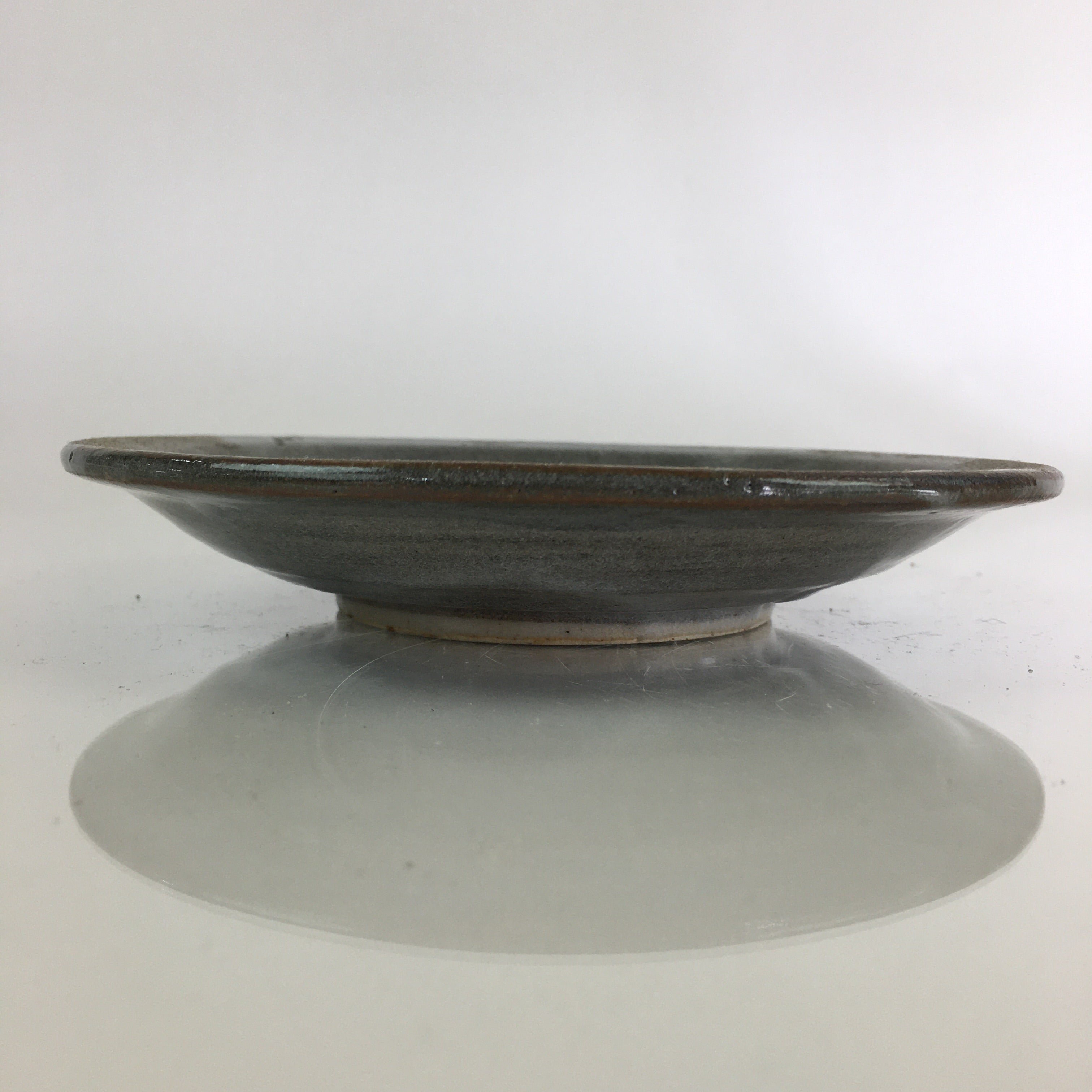 Japanese Ceramic Small Plate Vtg Round Pottery Yakimono Gray Kozara PY102