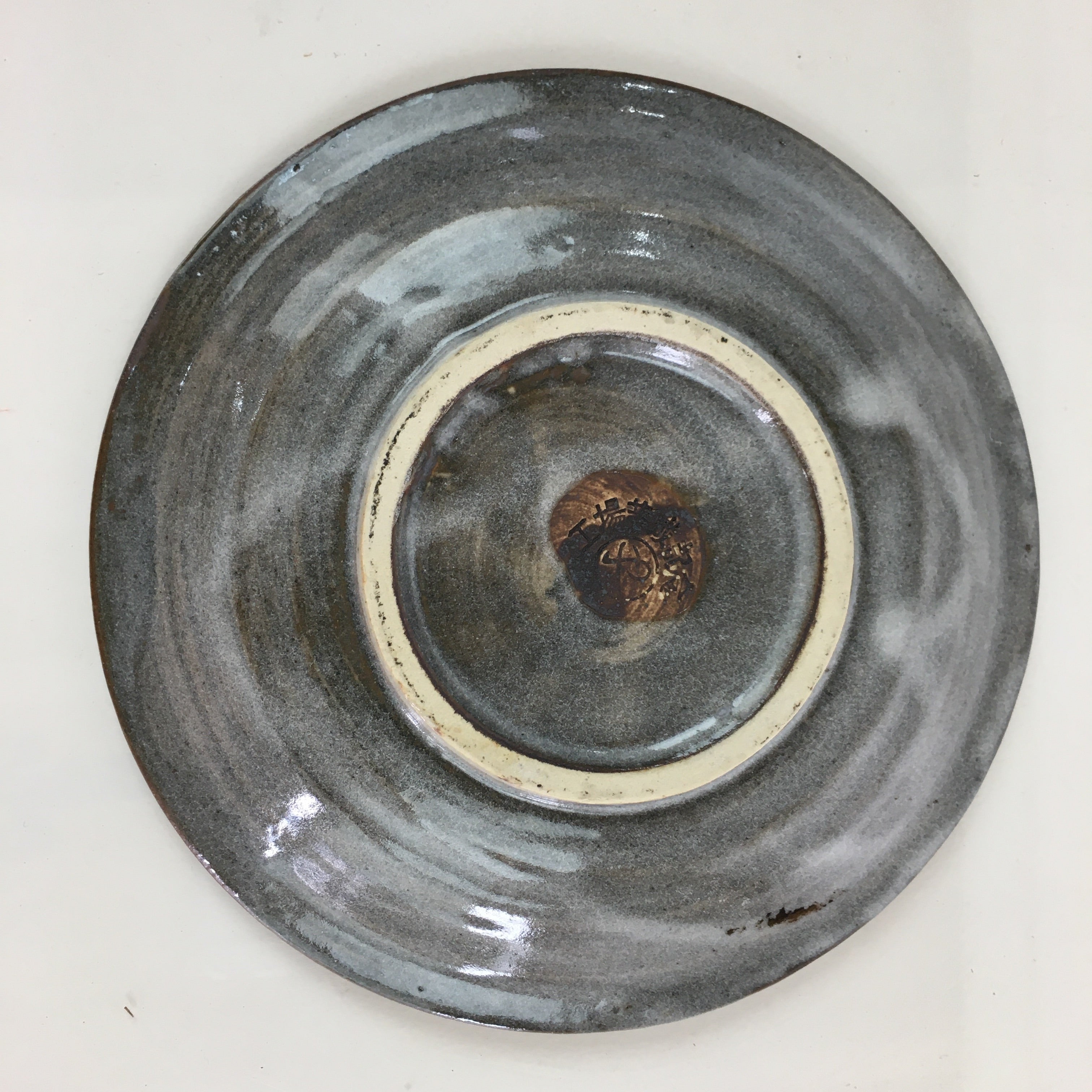 Japanese Ceramic Small Plate Vtg Round Pottery Yakimono Gray Kozara PY102