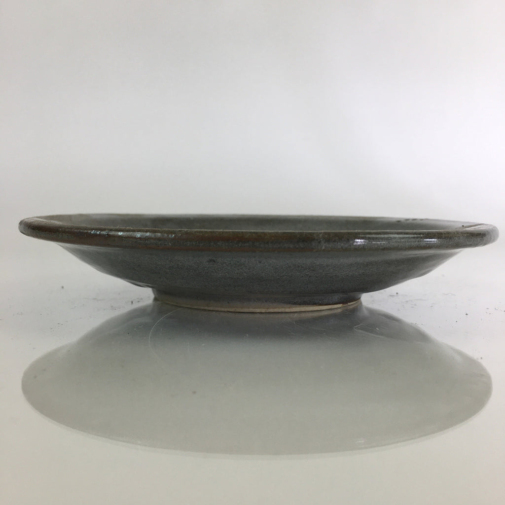 Japanese Ceramic Small Plate Vtg Round Pottery Yakimono Gray Kozara PY102