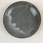 Japanese Ceramic Small Plate Vtg Round Pottery Yakimono Gray Kozara PY102