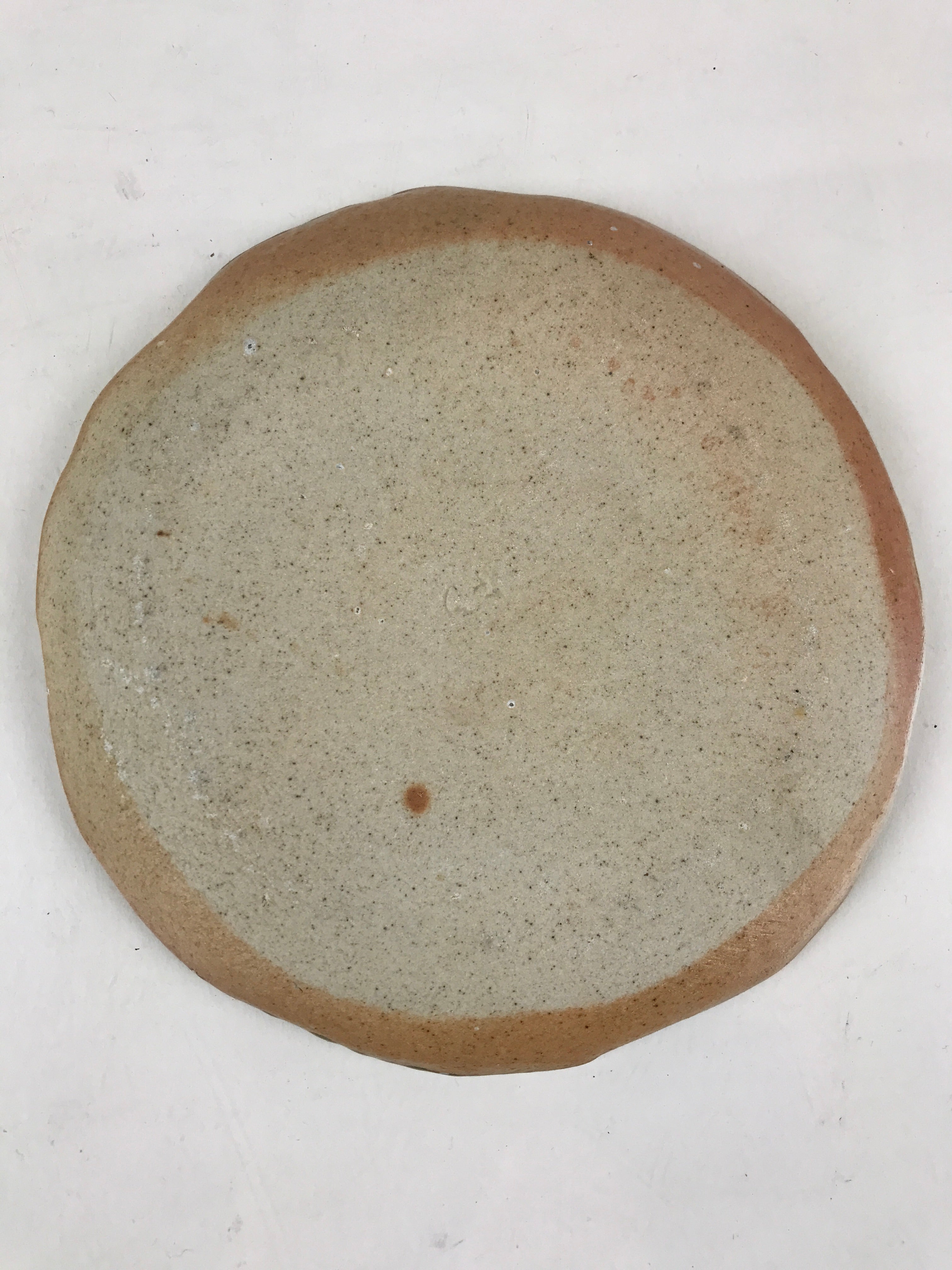 Japanese Ceramic Small Plate Vtg Round Pottery Yakimono Green Glaze Kozara PY259
