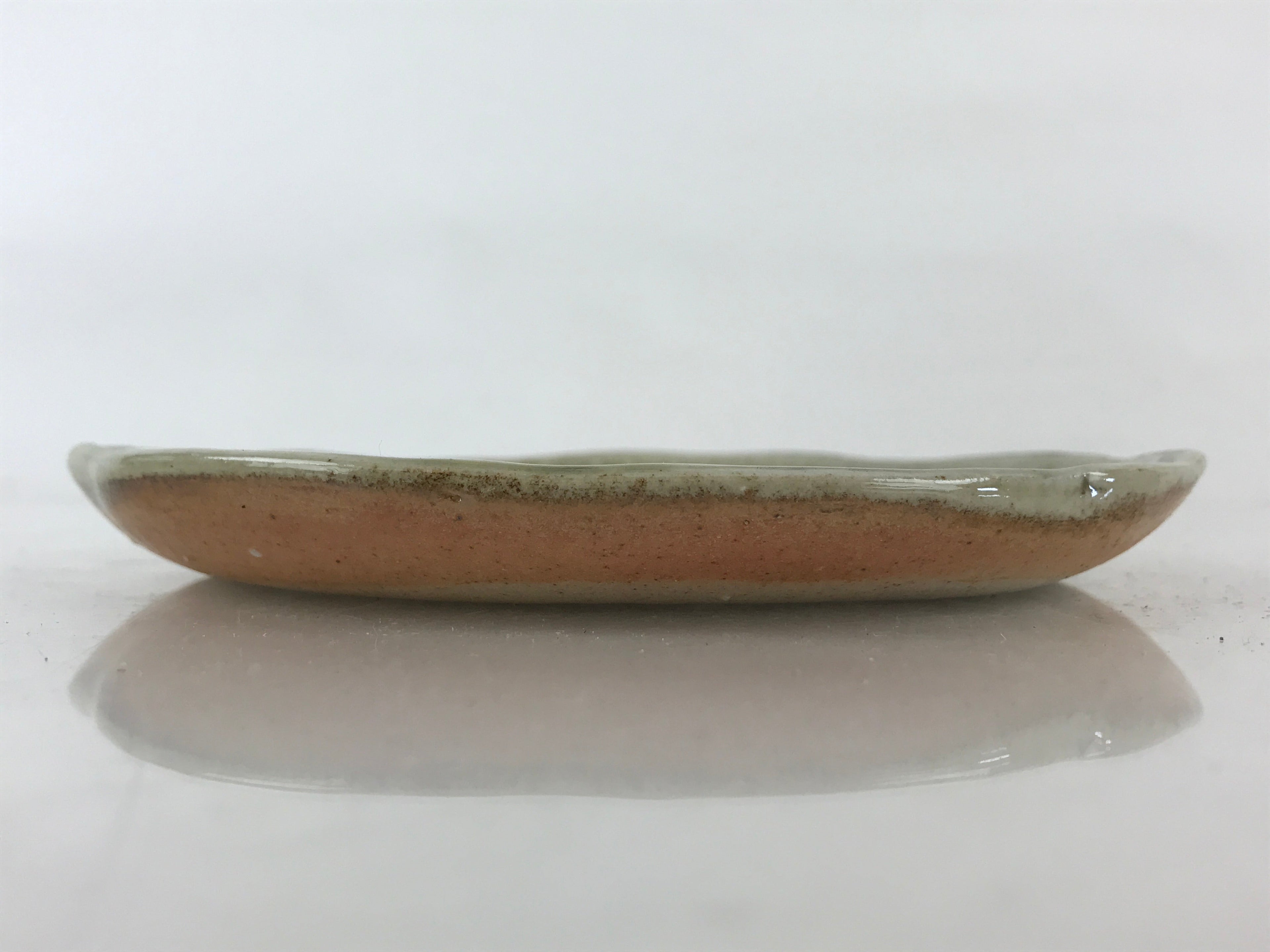 Japanese Ceramic Small Plate Vtg Round Pottery Yakimono Green Glaze Kozara PY259