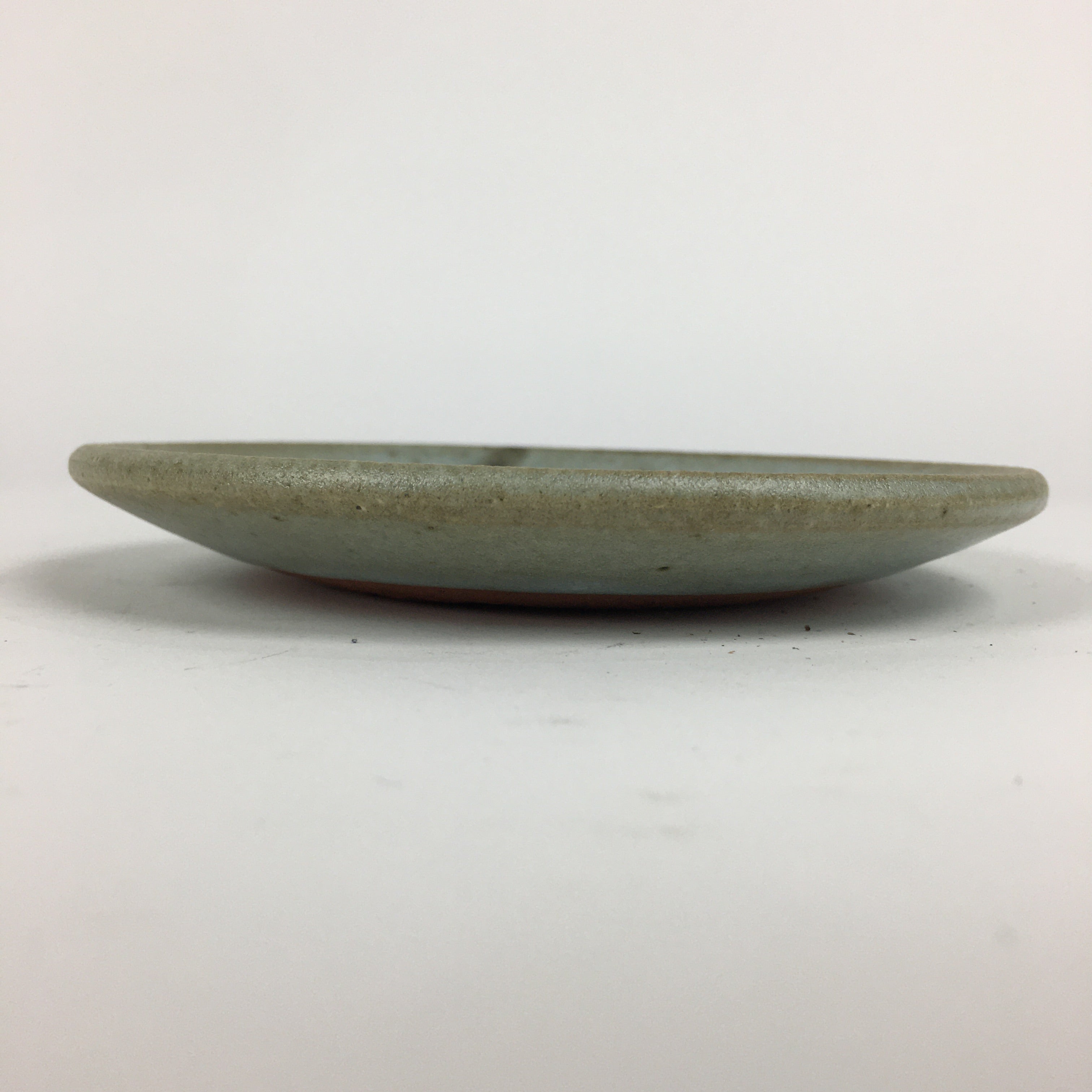 Japanese Ceramic Small Plate Vtg Round Pottery Yakimono Leaf Gray Kozara PP795