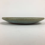 Japanese Ceramic Small Plate Vtg Round Pottery Yakimono Leaf Gray Kozara PP795