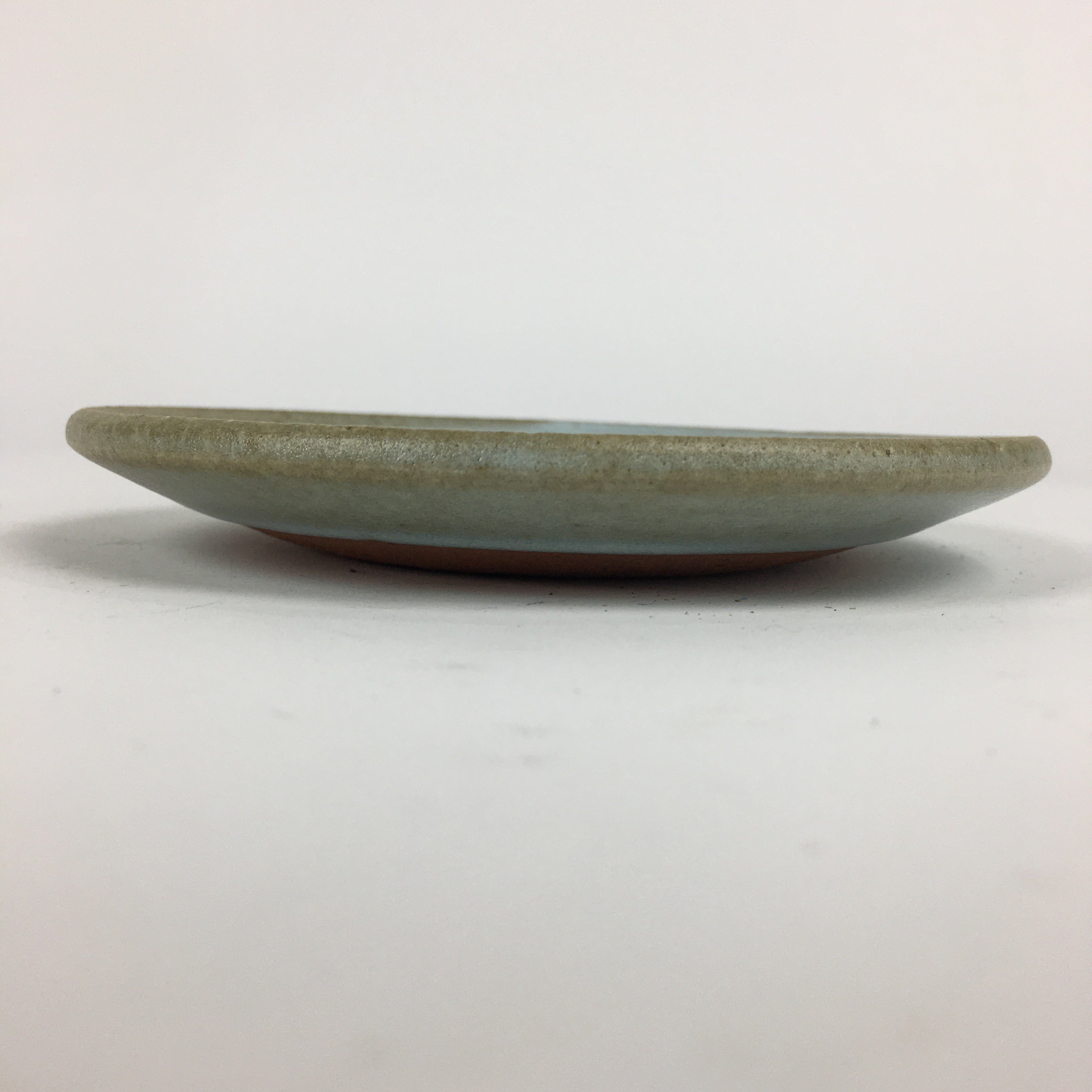 Japanese Ceramic Small Plate Vtg Round Pottery Yakimono Leaf Gray Kozara PP796