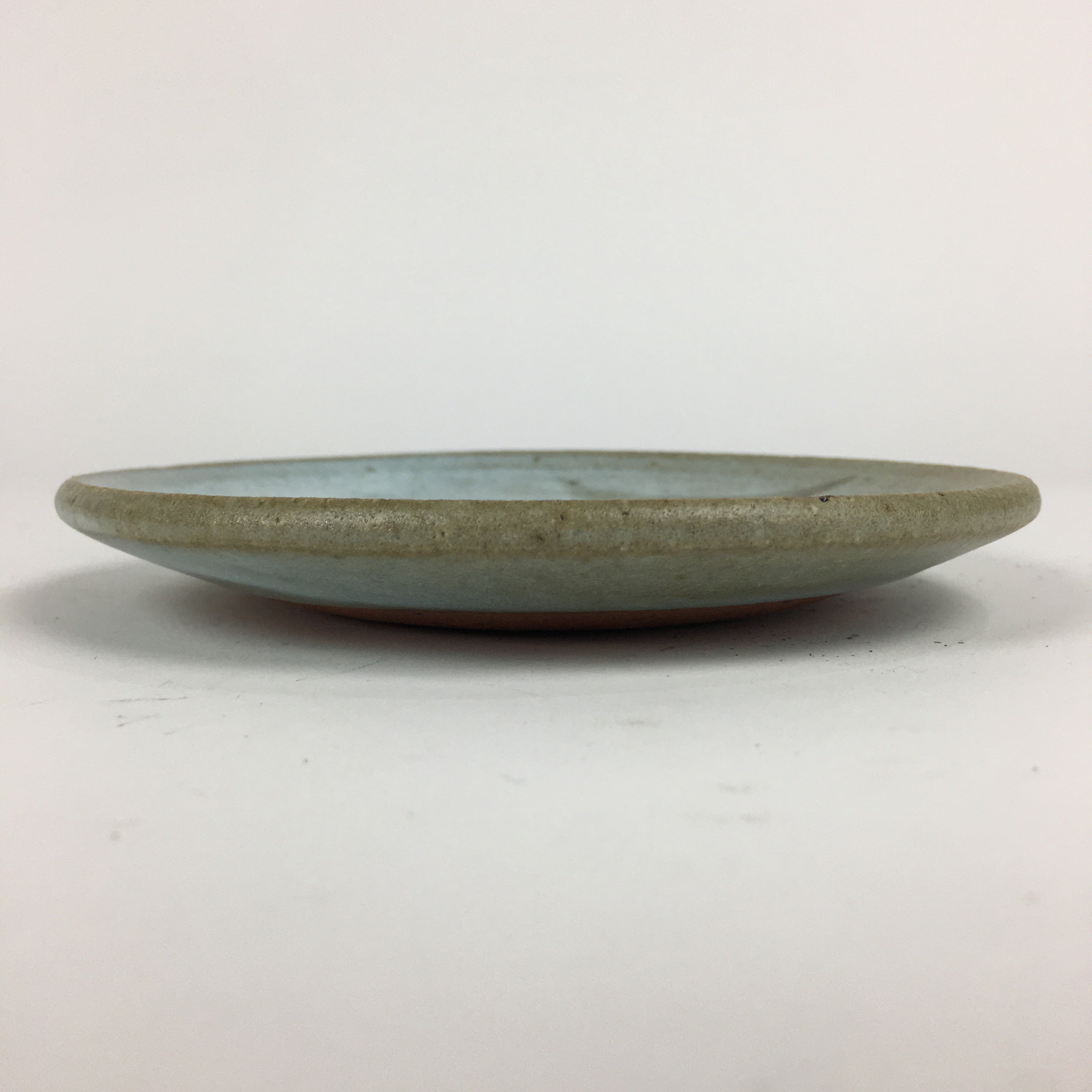 Japanese Ceramic Small Plate Vtg Round Pottery Yakimono Leaf Gray Kozara PP796