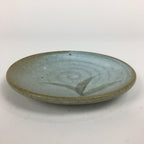 Japanese Ceramic Small Plate Vtg Round Pottery Yakimono Leaf Gray Kozara PP796