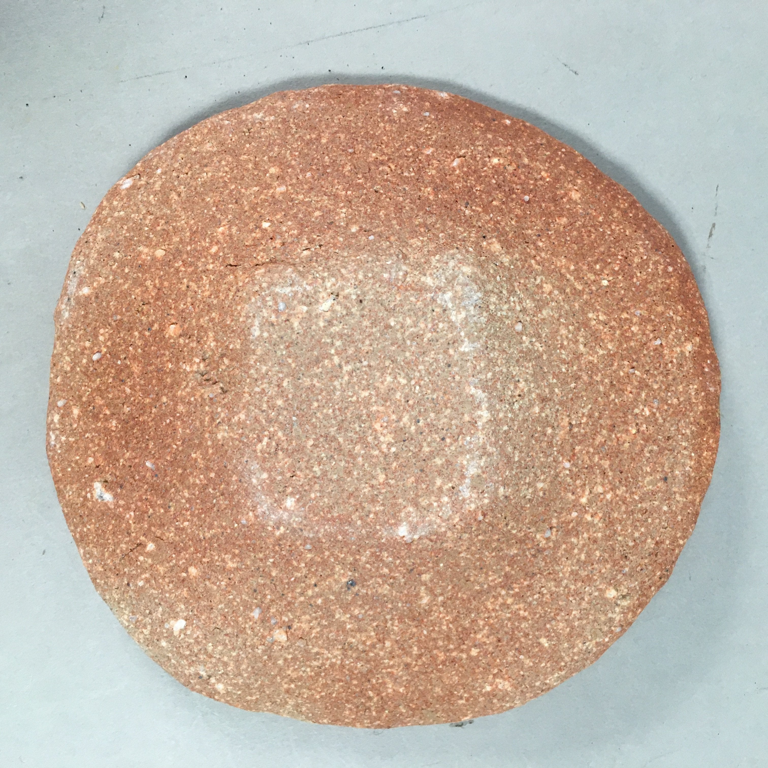 Japanese Ceramic Small Plate Vtg Round Unglazed Brown Rough Texture PP403