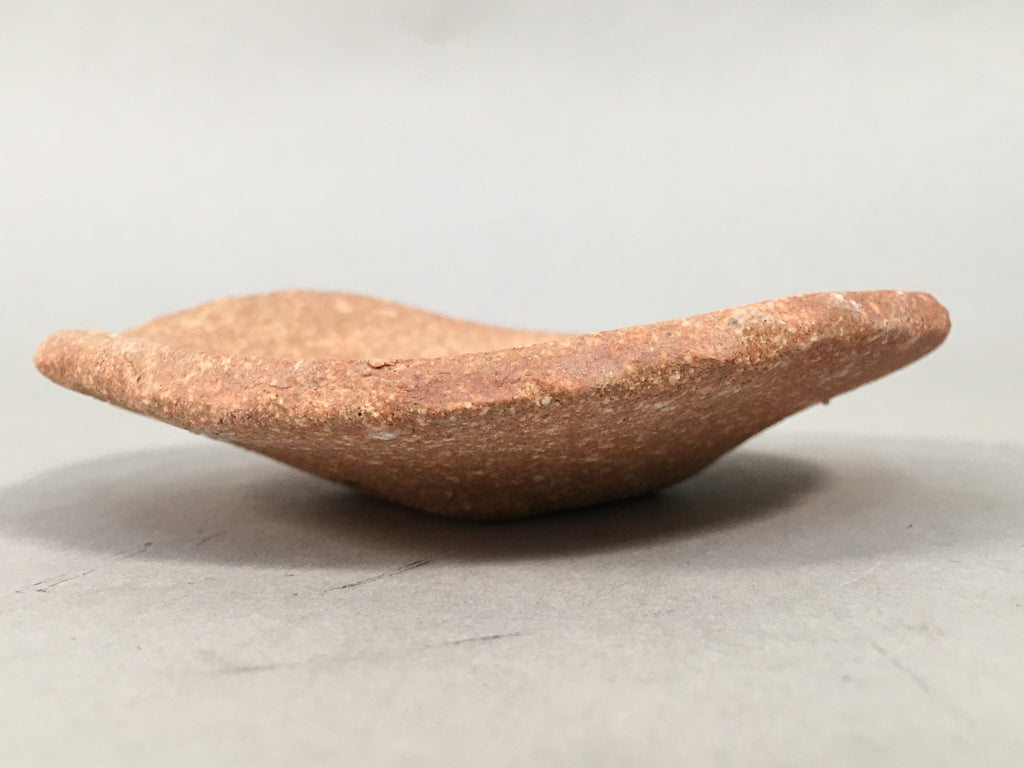 Japanese Ceramic Small Plate Vtg Round Unglazed Brown Rough Texture PP403
