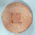 Japanese Ceramic Small Plate Vtg Round Unglazed Brown Rough Texture PP403