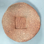 Japanese Ceramic Small Plate Vtg Round Unglazed Brown Rough Texture PP403