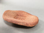 Japanese Ceramic Small Plate Vtg Round Unglazed Brown Rough Texture PP404