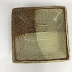 Japanese Ceramic Small Plate Vtg Square Shape Pottery Brown Yellow Kozara PP728