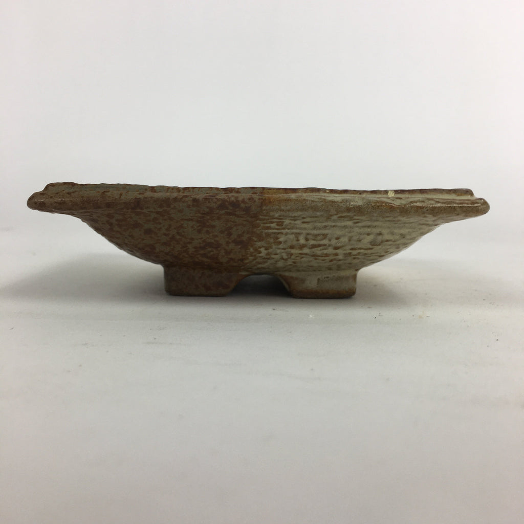 Japanese Ceramic Small Plate Vtg Square Shape Pottery Brown Yellow Kozara PP728