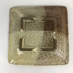 Japanese Ceramic Small Plate Vtg Square Shape Pottery Brown Yellow Kozara PP728