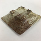 Japanese Ceramic Small Plate Vtg Square Shape Pottery Brown Yellow Kozara PP728
