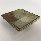 Japanese Ceramic Small Plate Vtg Square Shape Pottery Brown Yellow Kozara PP729