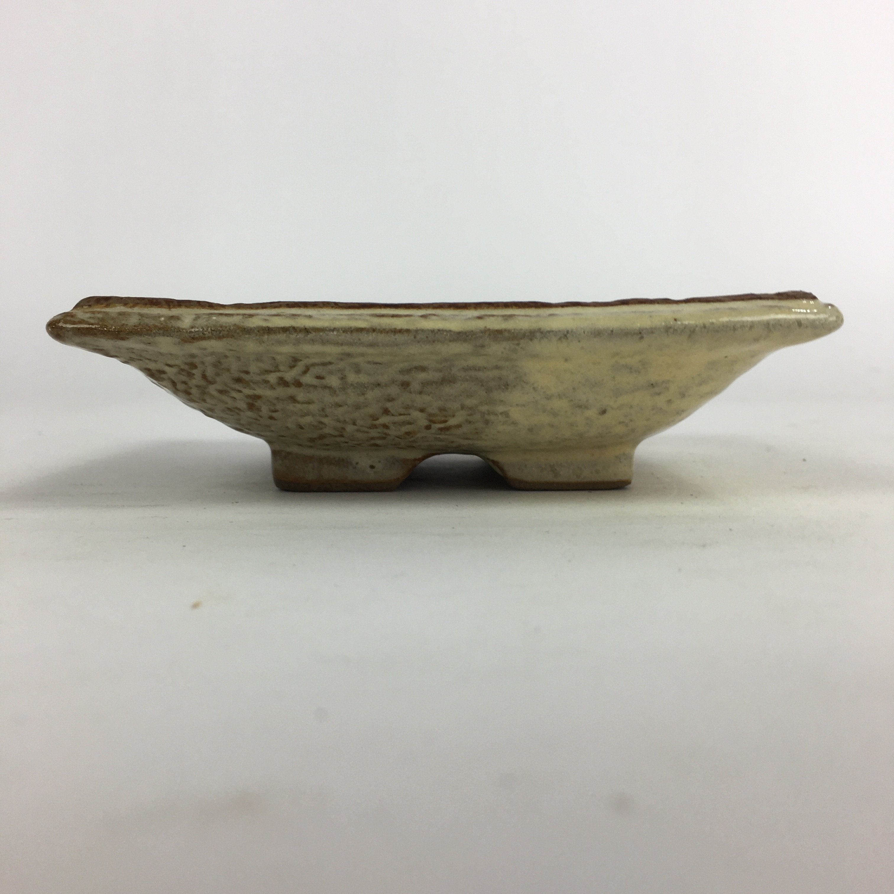 Japanese Ceramic Small Plate Vtg Square Shape Pottery Brown Yellow Kozara PP730