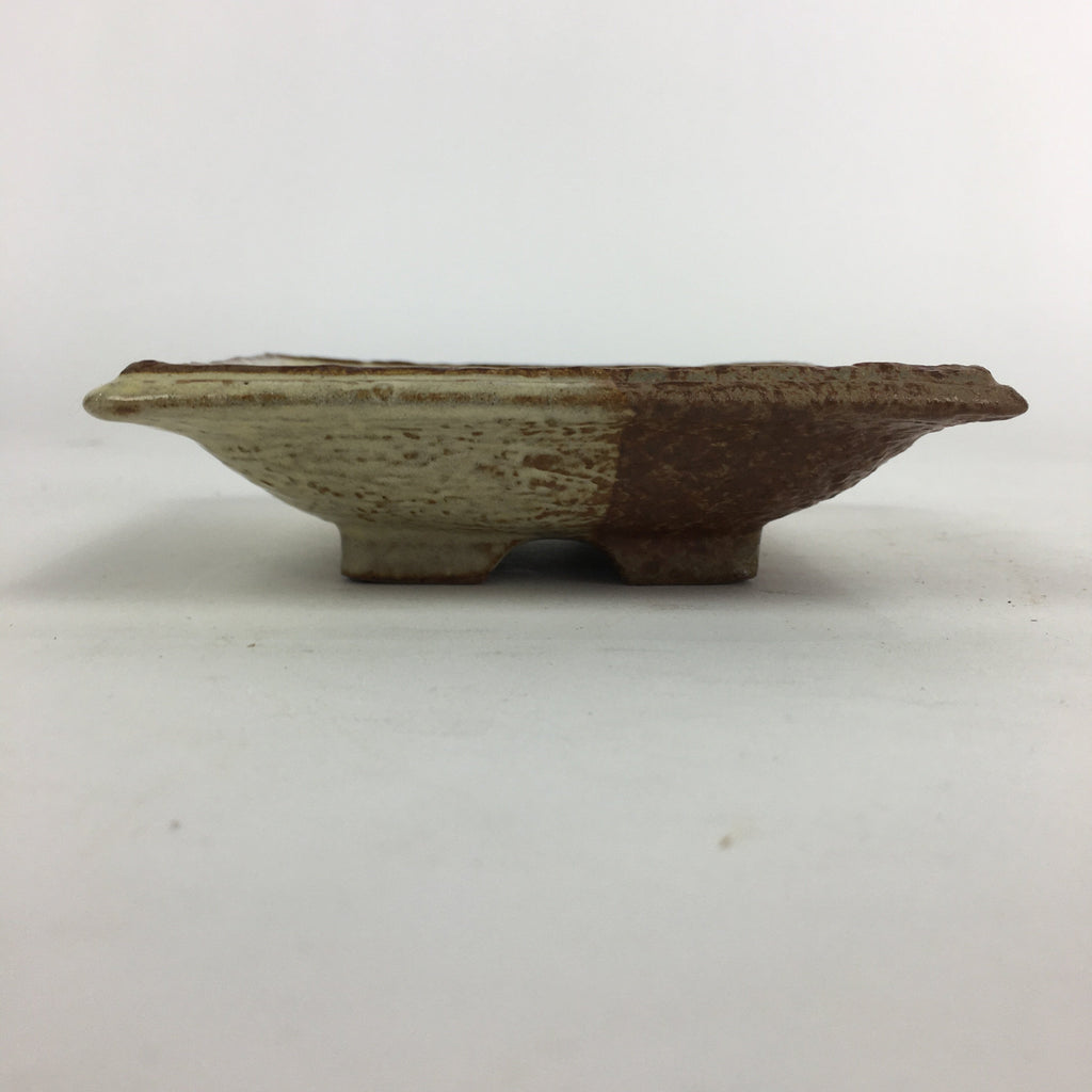 Japanese Ceramic Small Plate Vtg Square Shape Pottery Brown Yellow Kozara PP730