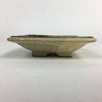 Japanese Ceramic Small Plate Vtg Square Shape Pottery Brown Yellow Kozara PP731