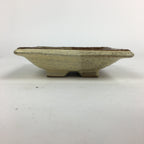 Japanese Ceramic Small Plate Vtg Square Shape Pottery Brown Yellow Kozara PP731
