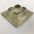 Japanese Ceramic Small Plate Vtg Square Shape Pottery Brown Yellow Kozara PP731