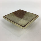 Japanese Ceramic Small Plate Vtg Square Shape Pottery Brown Yellow Kozara PP731