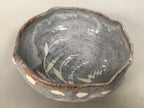 Japanese Ceramic Snack Bowl Kashiki Gray Shino ware Vtg Pottery Round PP437