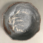 Japanese Ceramic Snack Bowl Kashiki Gray Shino ware Vtg Pottery Round PP437