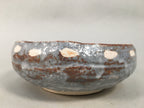 Japanese Ceramic Snack Bowl Kashiki Gray Shino ware Vtg Pottery Round PP437