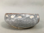 Japanese Ceramic Snack Bowl Kashiki Gray Shino ware Vtg Pottery Round PP437