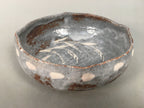 Japanese Ceramic Snack Bowl Kashiki Gray Shino ware Vtg Pottery Round PP437