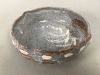 Japanese Ceramic Snack Bowl Kashiki Gray Shino ware Vtg Pottery Round PP437
