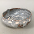 Japanese Ceramic Snack Bowl Kashiki Gray Shino ware Vtg Pottery Round PP437