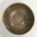 Japanese Ceramic Snack Bowl Kashiki Vtg Pottery Green Round PP364