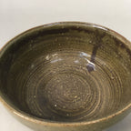 Japanese Ceramic Snack Bowl Kashiki Vtg Pottery Green Round PP364