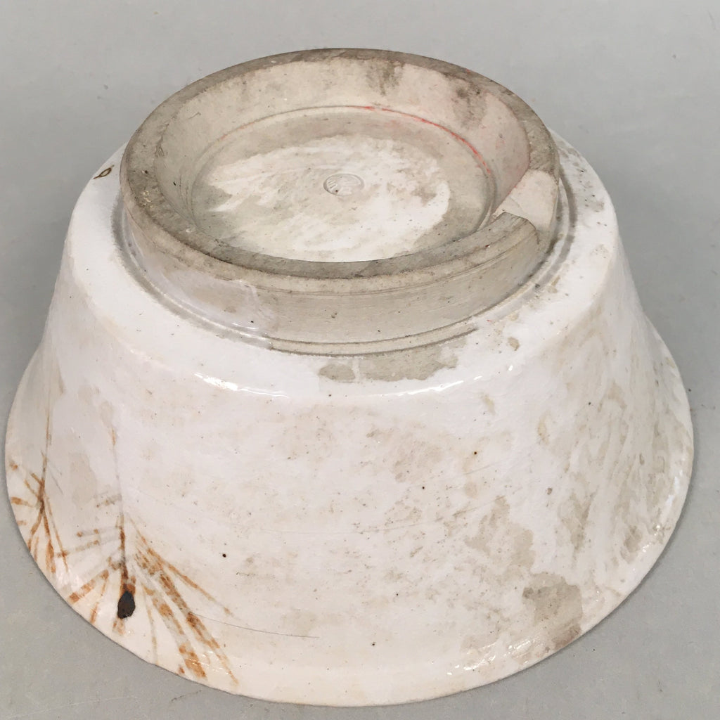 Japanese Ceramic Snack Bowl Kashiki Vtg Pottery Green White Round PP366