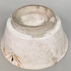 Japanese Ceramic Snack Bowl Kashiki Vtg Pottery Green White Round PP366