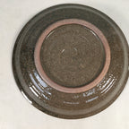 Japanese Ceramic Snack Bowl Kashiki Vtg Pottery Round Gray Kanji Fortune PP386