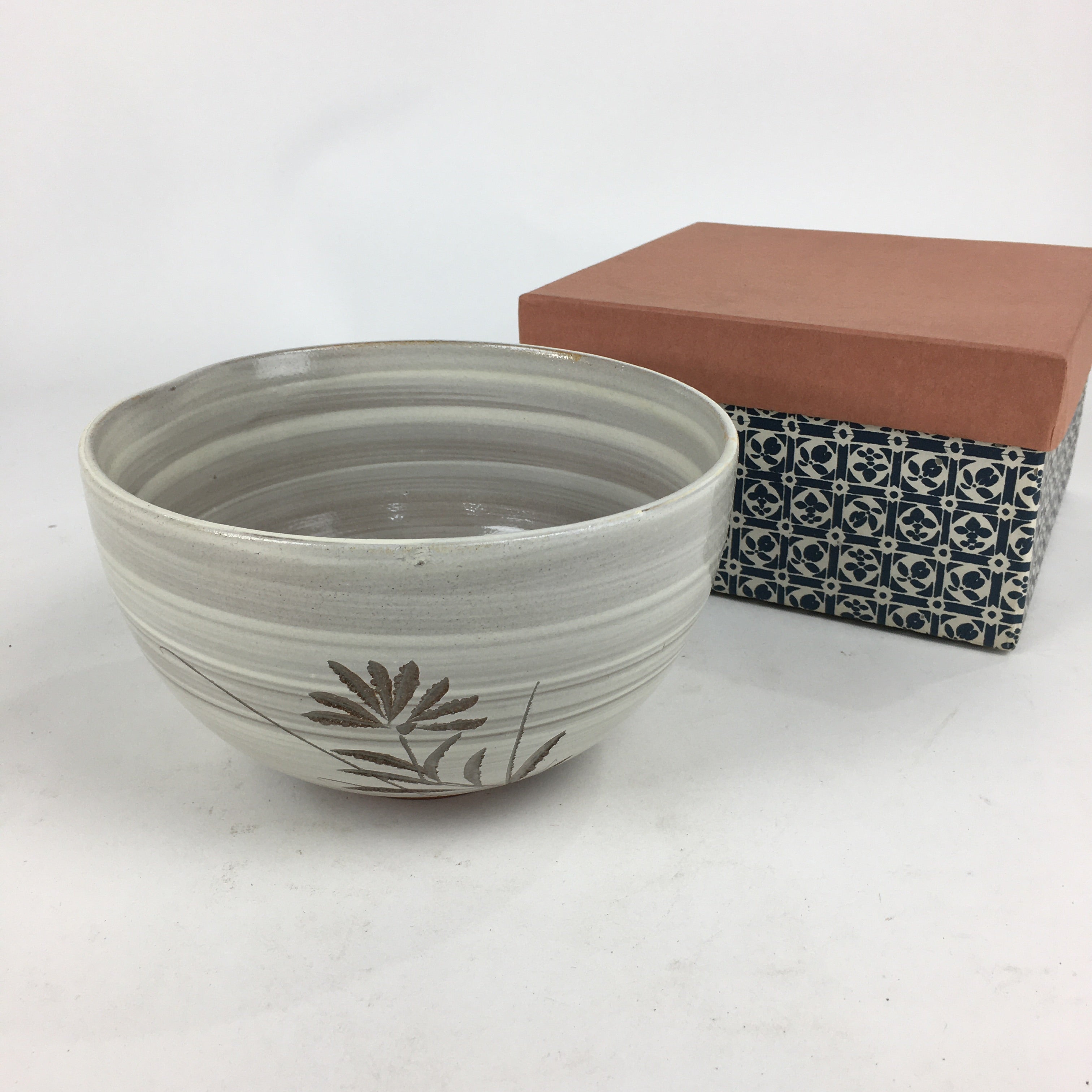 Japanese Ceramic Snack Bowl Kashiki Vtg Round Boxed Pottery Tea Ceremony PX578